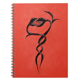 Cuaderno Serpientes Góticas Rojo Y Negro