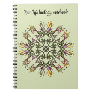 Cuaderno Serpientes Verdes Floral Mandala Fantasía Botánica