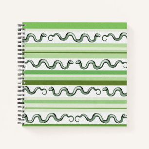 Cuaderno Serpientes Verdes y Patrón de Rayas