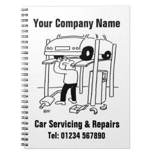 Cuaderno Servicio de automóviles en garaje y reparación de