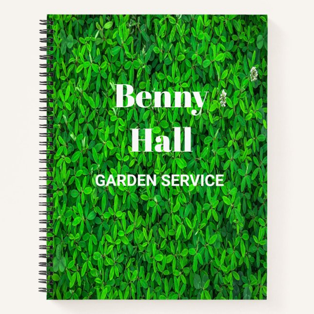 Cuaderno Servicio de jardín de hojas verdes (Anverso)