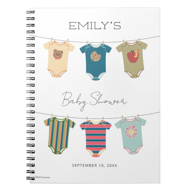 Cuaderno Sesame Pals Bodysuit Baby Shower (Frente)
