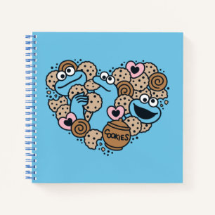Cuaderno Sésamo   Cookie Monster Doodle Heart