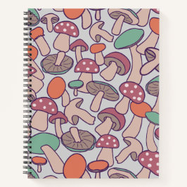 Cuaderno Seta Botánica Retro Bosque Otoño Micelio
