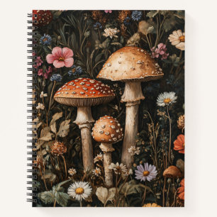 Cuaderno Seta y flores silvestres espiral caprichosa