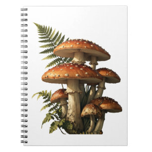 Cuaderno Setas Amanita Rojas con Botánica de Helechos