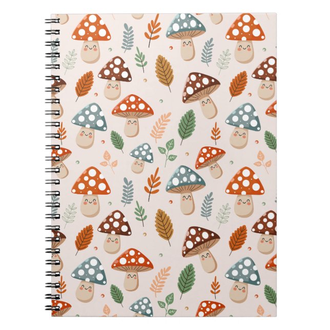Cuaderno Setas, follaje otoñal, Patten natural (Frente)
