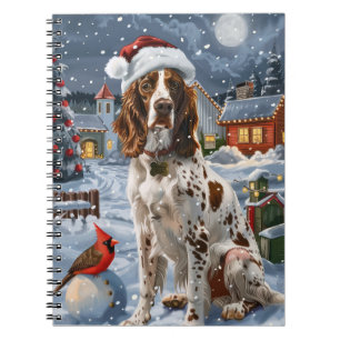 Cuaderno Setter Inglés Invierno Maravilla Navidad Alegría