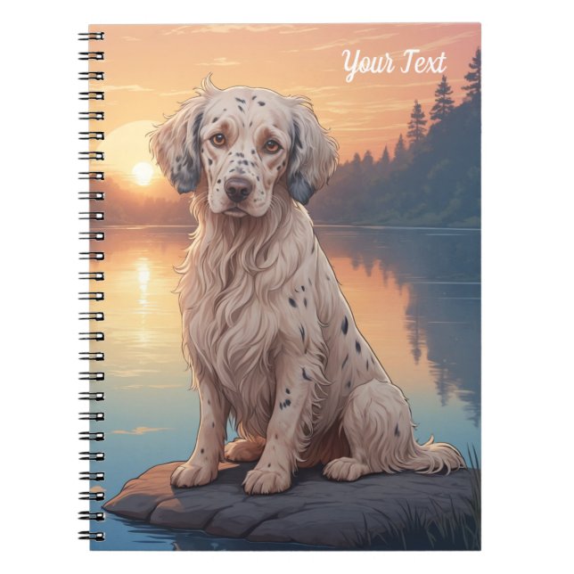 Cuaderno Setter inglés junto al lago (Frente)