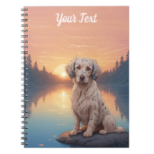 Cuaderno Setter inglés junto al lago