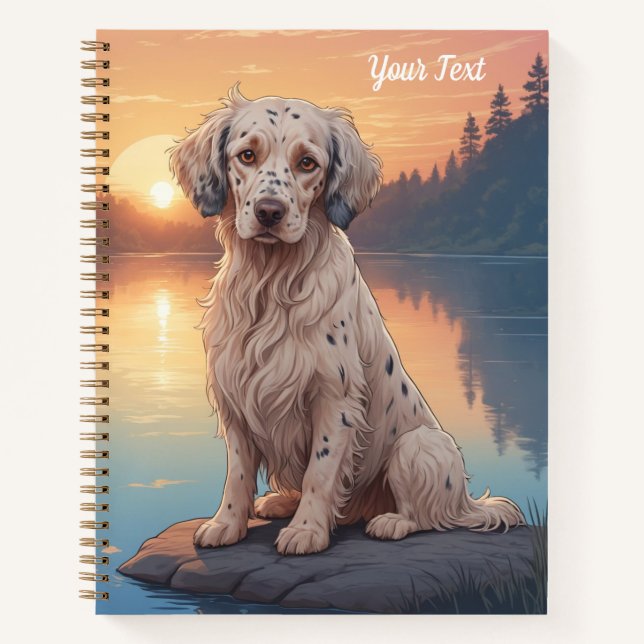 Cuaderno Setter inglés junto al lago (Anverso)