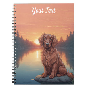 Cuaderno Setter irlandés junto al lago
