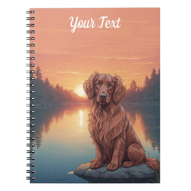 Cuaderno Setter irlandés junto al lago (Frente)