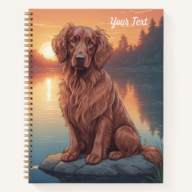 Cuaderno Setter Irlandés junto al lago (Anverso)