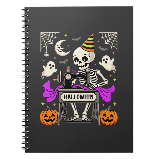 Cuaderno Sewing de Halloween Esqueleto Fantasma Espeluznant (Frente)