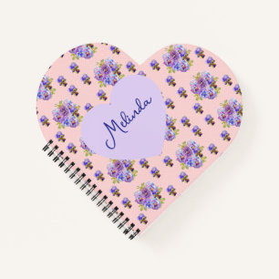 Cuaderno Shabby Chic Floral Lunares Pastel Nombre de Mujer