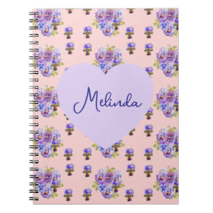 Cuaderno Shabby Chic Floral Lunares Pastel Nombre de Mujer