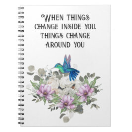 Cuaderno Shabby chic flowers art and selflove quote