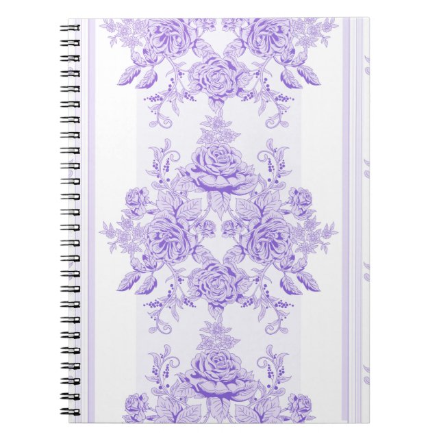 Cuaderno Shabby chic,lavender,toile,patrón,floral,Victoria (Frente)