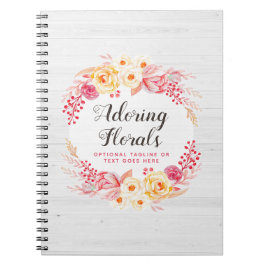 Cuaderno Shabby Chic Rosas y Rustic Wood Rubor Floral rosa