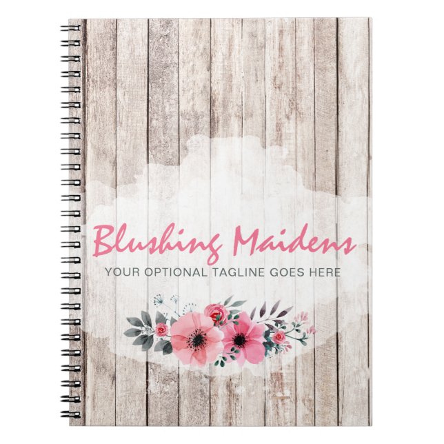 Cuaderno Shabby De Madera Rústica Roses Chic Rosa Anemone F (Frente)