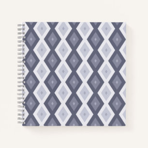 Cuaderno Shades of blue grey diamond pattern