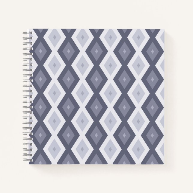 Cuaderno Shades of blue grey diamond pattern (Anverso)