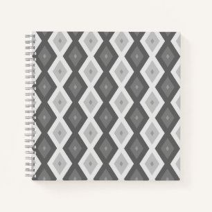 Cuaderno Shades of grey diamond pattern