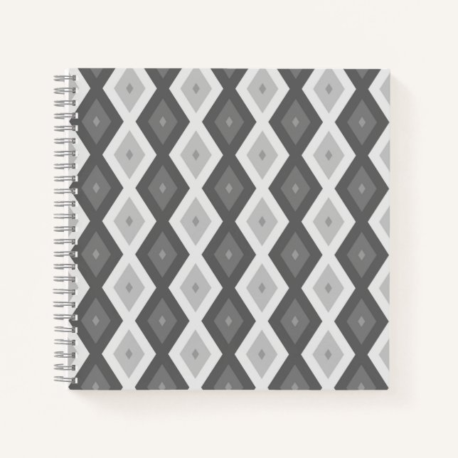 Cuaderno Shades of grey diamond pattern (Anverso)