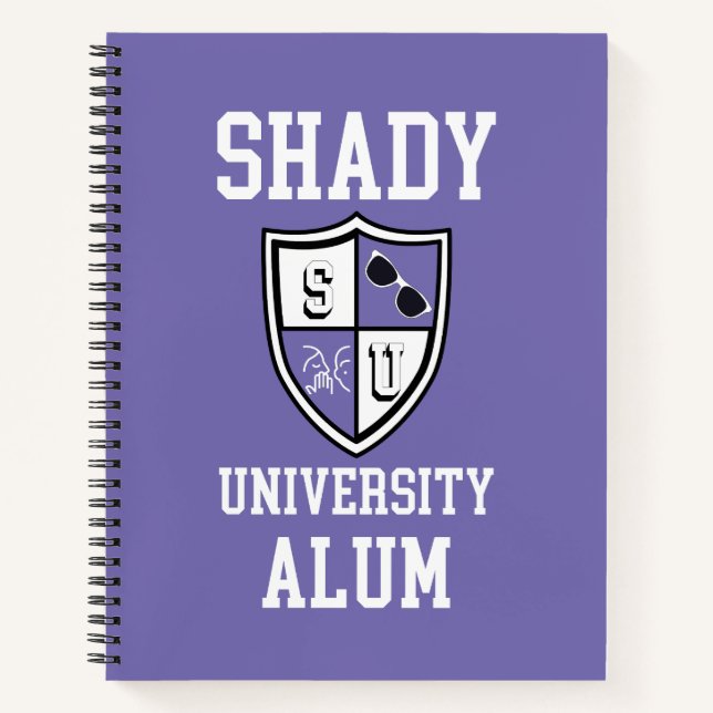 Cuaderno Shady University Alum grad morado personalizado (Anverso)