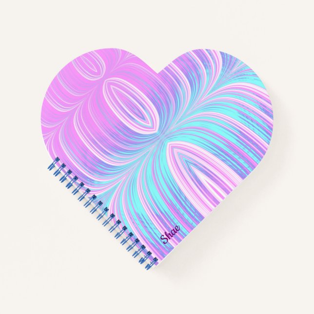 Cuaderno SHAE ~ Pastel Aqua y Pink ~ Portátil (Anverso)