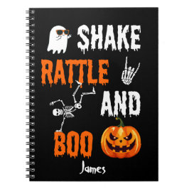 Cuaderno Shake, Rattle, Boo Fun Skeleton Calabaza Halloween