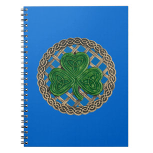 Cuaderno Shamrock azul en bloc de notas en espiral de nudos