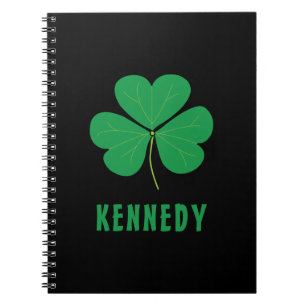 Cuaderno Shamrock Green Clover Irlanda Celtic Irish Name