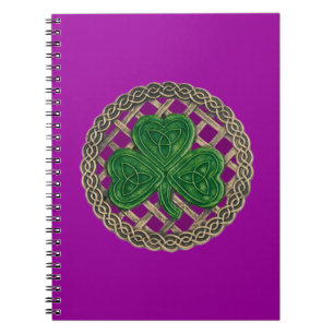 Cuaderno Shamrock púrpura en bloc de notas en espiral de nu