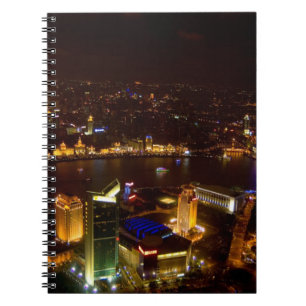 Cuaderno Shanghái China maravilloso horizonte con moderno