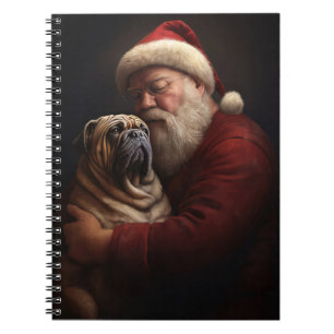 Cuaderno Shar Pei Con Navidades festivos de Santa Claus