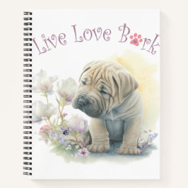 Cuaderno Shar-pei Dog Mom Floral