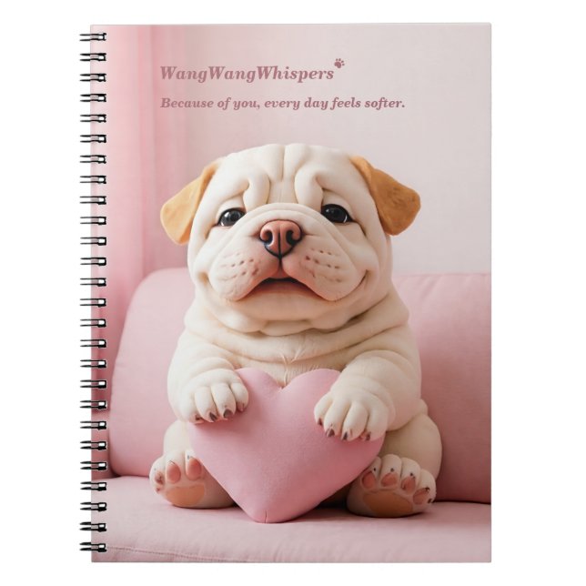 Cuaderno Shar Pei Puppy – Sweet Embrace by WangWang (Frente)