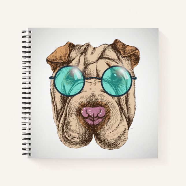 Cuaderno Sharpei En Gafas De Sol (Anverso)