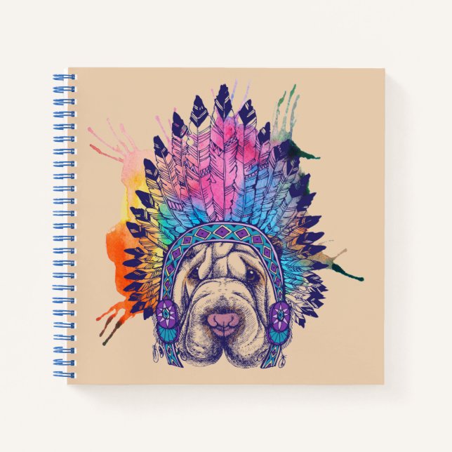 Cuaderno Sharpei, nativo americano jefe indio (Anverso)