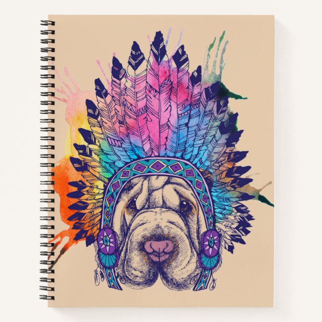 Cuaderno Sharpei, nativo americano jefe indio (Anverso)