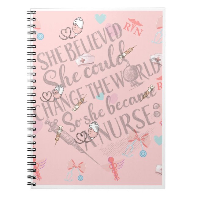 Cuaderno She Believed She Could -- RN Pastel Notebook (Frente)