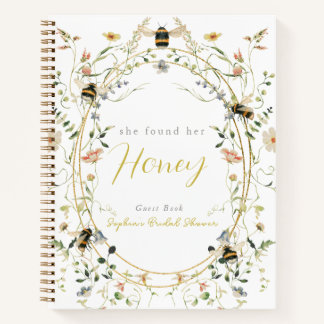 Cuaderno She found her Honey Bridal Shower Guest Book