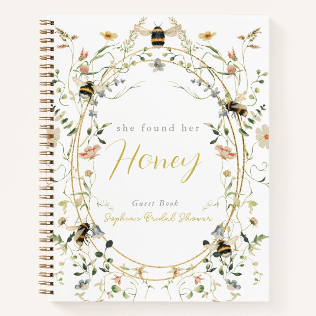 Cuaderno She found her Honey Bridal Shower Guest Book (Anverso)