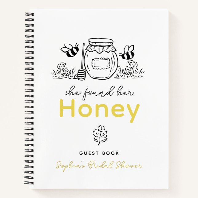 Cuaderno She found her Honey Hand-drawn Bridal Shower (Anverso)