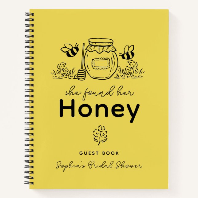 Cuaderno She found her Honey Hand-drawn Bridal Shower (Anverso)