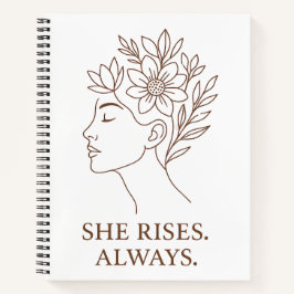 Cuaderno She Rises. Always — Minimalist Empowerment Design
