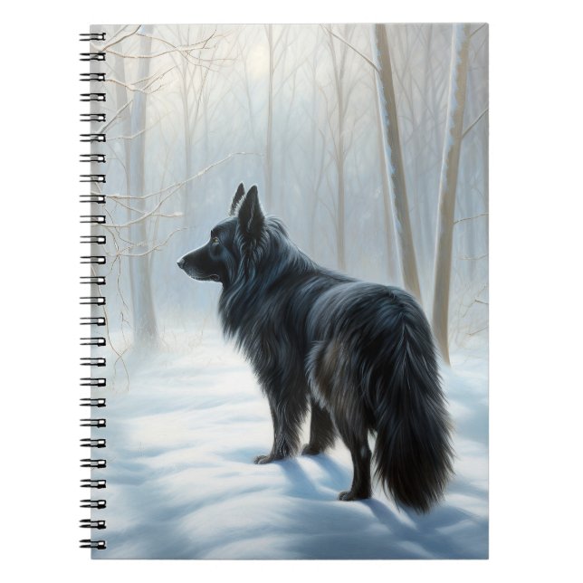 Cuaderno Sheepdog belga deja que nieva a Navidades (Frente)