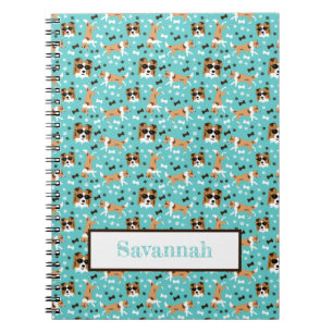 Cuaderno Shelties Shetland Sheepdog Pattern Aqua Notebook